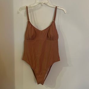 Women’s Size L Tan/Nude Color One-Piece